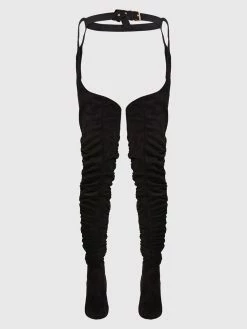 Women's Thigh High Belt Boots Chunky Heel Black Faux Suede 9 Women's Thigh High Belt Boots Chunky Heel Black Faux Suede -winter shoes Sales 2023 202109261525599752210