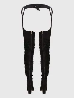 Women's Thigh High Belt Boots Chunky Heel Black Faux Suede 8 Women's Thigh High Belt Boots Chunky Heel Black Faux Suede -winter shoes Sales 2023 202109261526014574860