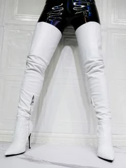 Women Over The Knee Boots Plus Size Stiletto Heel PU Leather Pink Thigh High Boots -winter shoes Sales 2023 202109300957512205682