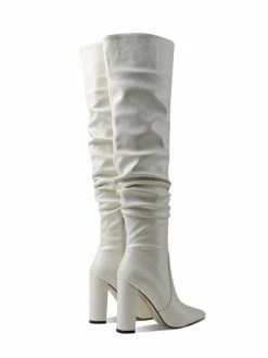 Women Over The Knee Boots Chunky Heel PU Leather Black Thigh High Boots -winter shoes Sales 2023 202110121445198034147