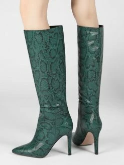 Women Boots Peach Pink Pointed Toe Stiletto Heel Knee High Boots -winter shoes Sales 2023 202110121523255351426