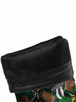 Women Boots Pointed Toe Chunky Heel PU Leather Green Knee High Boots -winter shoes Sales 2023 202110161543313554767