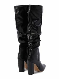 Women Boots Black Chunky Heel Pointed Toe Martin Boots Knee High Boots -winter shoes Sales 2023 20211027150909105923