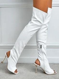 Women Over The Knee Boots Stiletto Heel Pointed Toe Platform Black Thigh High Boots -winter shoes Sales 2023 202201061405229899003