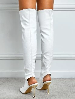 Women Over The Knee Boots Stiletto Heel Pointed Toe Platform Black Thigh High Boots -winter shoes Sales 2023 202201061405233244553