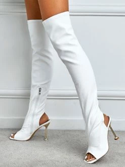 Women Over The Knee Boots Stiletto Heel Pointed Toe Platform Black Thigh High Boots -winter shoes Sales 2023 202201061405236482954