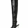 Women Over The Knee Boots Stiletto Heel Pointed Toe Platform Black Thigh High Boots