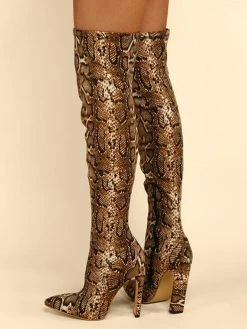 Women Over The Knee Boots Stiletto Heel Pointed Toe Leopard Print Elastic Fabric Thigh High Boots 6 Women Over The Knee Boots Stiletto Heel Pointed Toe Leopard Print Elastic Fabric Thigh High Boots -winter shoes Sales 2023 202201141059595364799