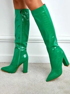 Women's Knee High Boots Chunky Heel Pointy Toe -winter shoes Sales 2023 202205121909391211922