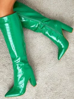 Women's Knee High Boots Chunky Heel Pointy Toe -winter shoes Sales 2023 202205121909402686673