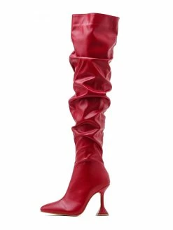Women's Goblet Heel Thigh High Boots PU Leather -winter shoes Sales 2023 20220718183046597817