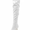 Women's Goblet Heel Thigh High Boots PU Leather