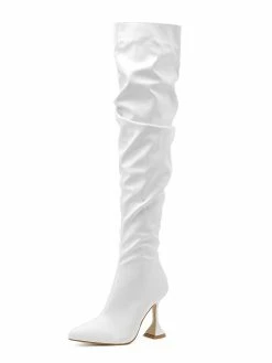 Women's Goblet Heel Thigh High Boots PU Leather