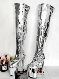 Women's Sexy Boots Silver Platform High Heel Thigh High Boots -winter shoes Sales 2023 202208031043147464962