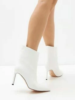 High Heel Booties Black PU Leather Pointed Toe Ankle Boots -winter shoes Sales 2023 202208031754000686095