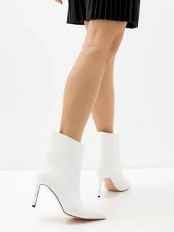 High Heel Booties Black PU Leather Pointed Toe Ankle Boots -winter shoes Sales 2023 202208031754003541592