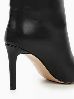 High Heel Booties Black PU Leather Pointed Toe Ankle Boots -winter shoes Sales 2023 202208031754006669783