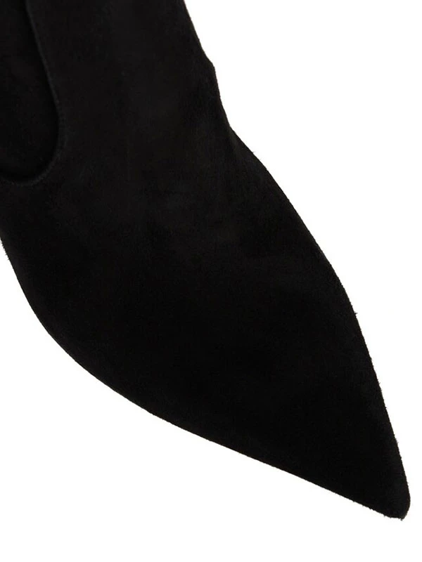 Women's Knee High Boots Black Stiletto Heel Wide Calf Boots 6 Women's Knee High Boots Black Stiletto Heel Wide Calf Boots - Image 6