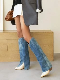 Women's Western Boots Chunky Heel Knee High Boots -winter shoes Sales 2023 202208031755525441106