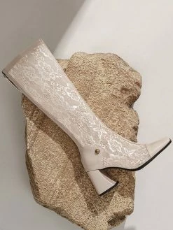 Women's Patent PU Upper Chunky Heel Knee-High Boots -winter shoes Sales 2023 202208041416344313169