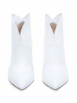 White Ankle Boots Women PU Leather Pointed Toe High Heel Booties -winter shoes Sales 2023 202208081555426614976