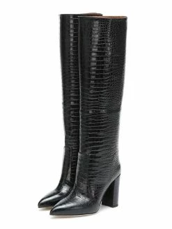 Women's Knee Length Boots Black Pointed Toe High Heel Boots -winter shoes Sales 2023 202208091333049134935