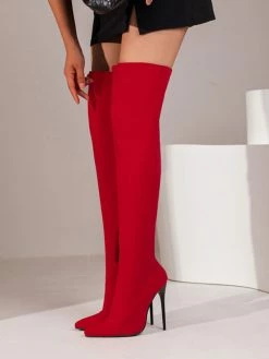 Women's Thigh High Boots Pointed Toe Stiletto Heel Over The Knee Boots -winter shoes Sales 2023 202209071019200922666
