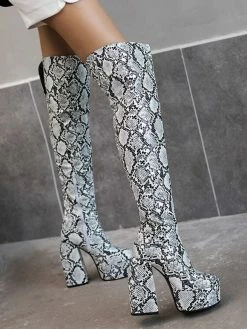Women's Thigh High Boots Round Toe Platform Stiletto Heel PU Leather 14 Women's Thigh High Boots Round Toe Platform Stiletto Heel PU Leather -winter shoes Sales 2023 202209071019290659626