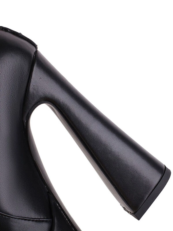 Women's Thigh High Boots Platform Pointed Toe Chunky Heel Lace Up Over The Knee Boots 9 Women's Thigh High Boots Platform Pointed Toe Chunky Heel Lace Up Over The Knee Boots - Image 9