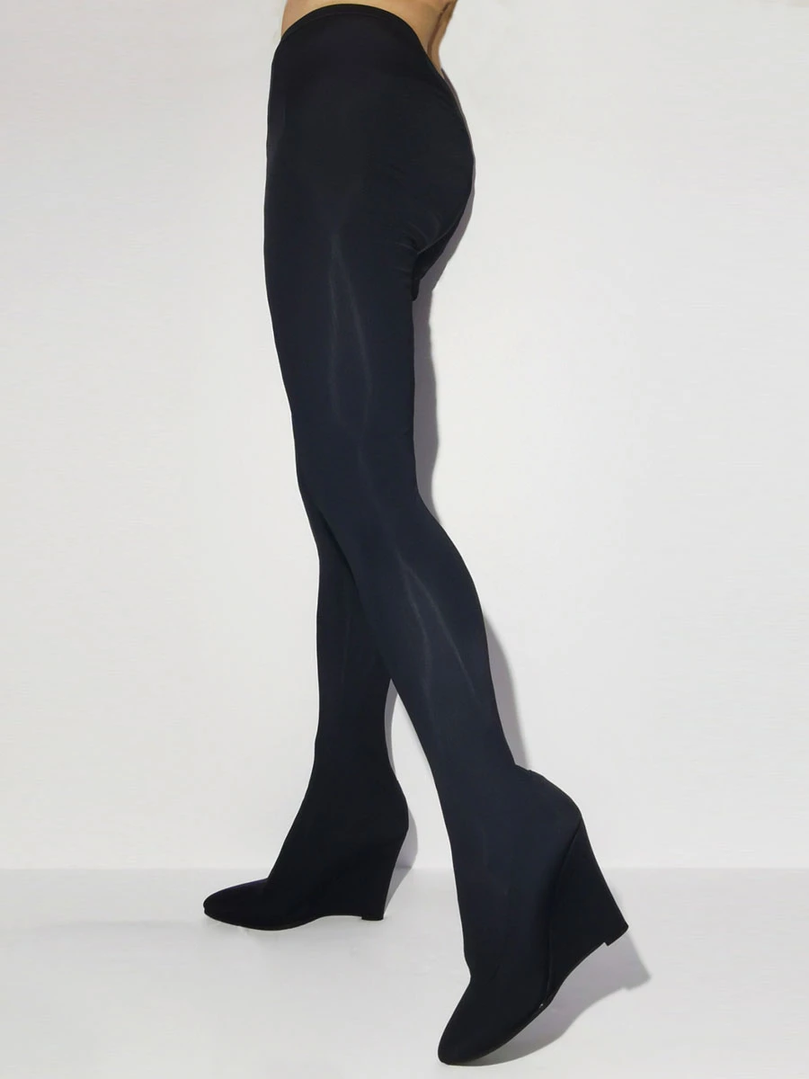 Women's Pant Shoes Leopard Printed Wedge Heel Elastic Thigh High Boots 6 Women's Pant Shoes Leopard Printed Wedge Heel Elastic Thigh High Boots - Image 6