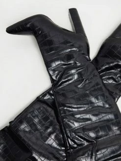 Women's Tigh High Boots Chunky Heel PU Leather Slouch Over The Knee Boots -winter shoes Sales 2023 202210121143115755812