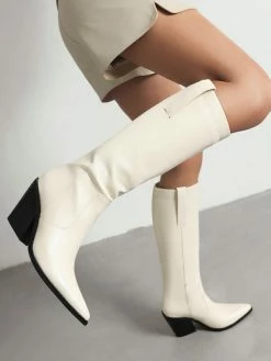 Women's Casual Chunky Heel Knee High Boots -winter shoes Sales 2023 202210121518303139477