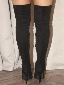 Women's Over The Knee Boots Black Suede Stiletto Heel Thigh High Boots -winter shoes Sales 2023 202210181758472837508