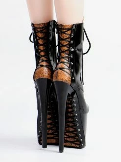 Sexy High Heel Boots Round Toe Lace Up Snake Print Stiletto Heel Rave Club Black Thigh High Boots Over The Knee Boots -winter shoes Sales 2023 202210261759183217049