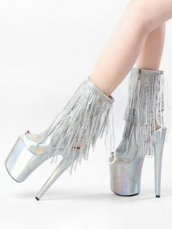 Sexy High Heel Boots Peep Toe Lace Up Printed Stiletto Heel Rave Club Silver Thigh High Boots Over The Knee Boots -winter shoes Sales 2023 202210261759267493851
