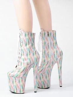 Sexy High Heel Boots Round Toe Lace Up Printed Stiletto Heel Rave Club Ombre Thigh High Boots Over The Knee Boots -winter shoes Sales 2023 20221026175935326937