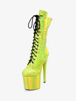 Women Sexy Boots Round Toe Lace Up Stiletto Heel Rave Club Green Thigh High Boots Over The Knee Boots -winter shoes Sales 2023 202210261759386529812