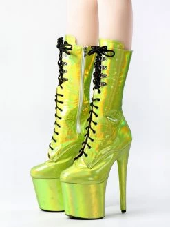 Women Sexy Boots Round Toe Lace Up Stiletto Heel Rave Club Green Thigh High Boots Over The Knee Boots -winter shoes Sales 2023 202210261759389441799