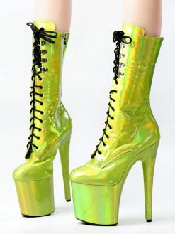Women Sexy Boots Round Toe Lace Up Stiletto Heel Rave Club Green Thigh High Boots Over The Knee Boots -winter shoes Sales 2023 202210261759394535633