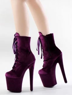 Women Sexy Boots Round Toe Lace Up Stiletto Heel Rave Club Purple Thigh High Boots Over The Knee Boots -winter shoes Sales 2023 202210261759405986372