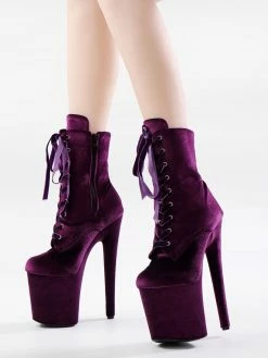 Women Sexy Boots Round Toe Lace Up Stiletto Heel Rave Club Purple Thigh High Boots Over The Knee Boots -winter shoes Sales 2023 202210261759408979053
