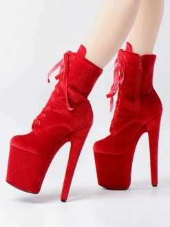 Women Sexy Boots Round Toe Lace Up Stiletto Heel Rave Club Purple Thigh High Boots Over The Knee Boots -winter shoes Sales 2023 202210261759420862929