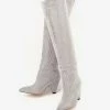 Women's Party Shoes Rhinestones Knee High Boots Cone Heel