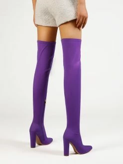 Women's Thigh High Boots Pointed Heel Block Heel Elastic Over The Knee Boots -winter shoes Sales 2023 202211111142232546441