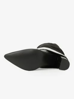 Women's Knee High Boots Black Suede Pointed Toe Chunky Heel Knee Length Boots -winter shoes Sales 2023 202211181707468901264