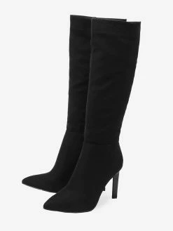 Black Knee High Boots Women Pointed Toe Stiletto Heel Knee Length Boots 12 Black Knee High Boots Women Pointed Toe Stiletto Heel Knee Length Boots -winter shoes Sales 2023 202211181707548059401