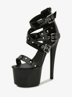 Sexy Pleaser Boots Black Platform Strappy High Heel Pole Dance Shoes -winter shoes Sales 2023 202212071831100212111