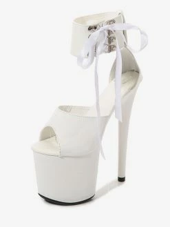 Sexy Pole Dance Shoes High Heel Platform Lace Up Pleaser Boots