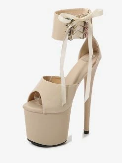 Sexy Pole Dance Shoes High Heel Platform Lace Up Pleaser Boots -winter shoes Sales 2023 202212071831404059941