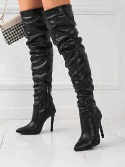 Women's PU Leather Stiletto Heel Knee-High Boots 6 Women's PU Leather Stiletto Heel Knee-High Boots -winter shoes Sales 2023 20221208162609719438